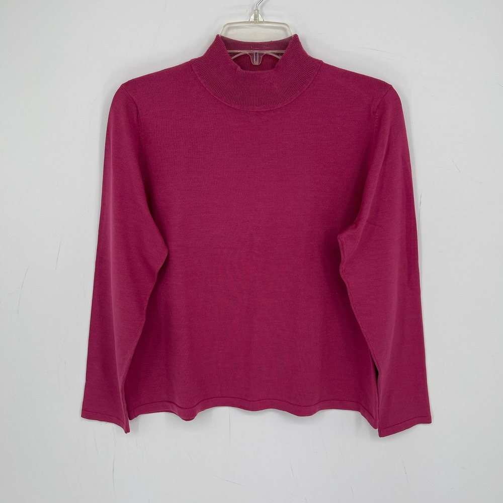 Pendleton Women's Pink Silk Blend Mock Neck Pullover Knit Sweater Size MP Petite